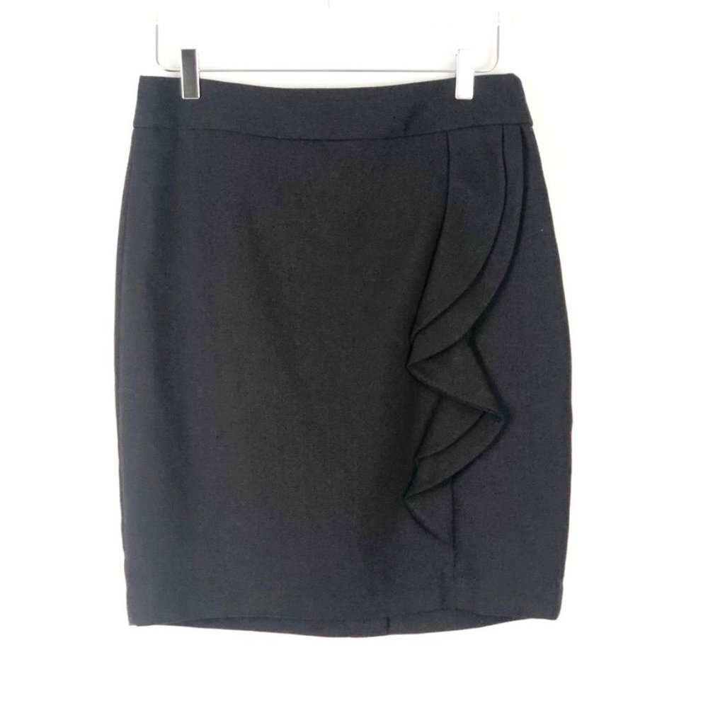 NWT The Limited Pencil Skirt Women's Size 6 Chocolate Brown Ruffled Midi